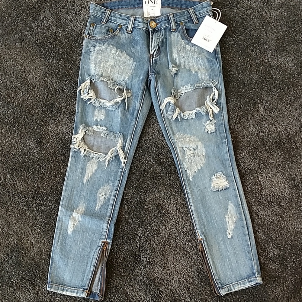 NWT OneTeaspoon Trashed Free Bird skinny
